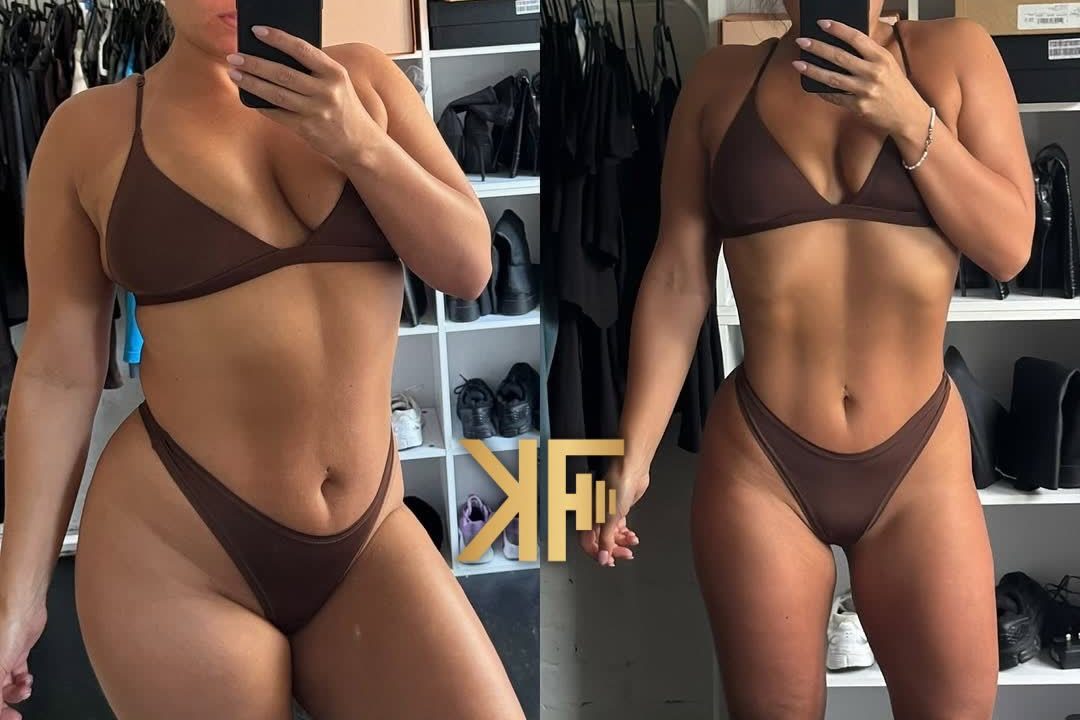 Voor- en na-foto van Krisje, Online Coaching-klant van KEVFIT